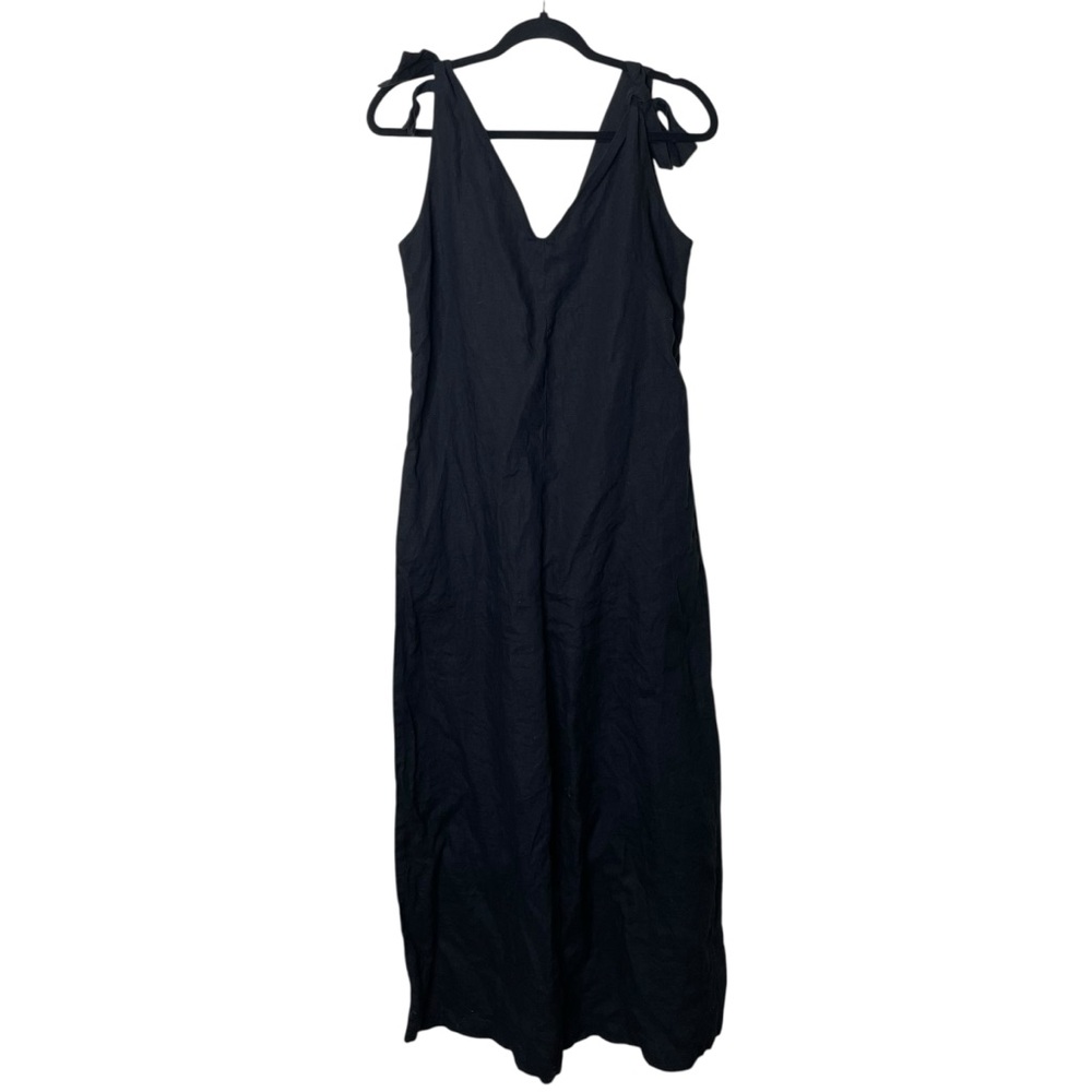 Vitamin A Marina EcoLinen Black Jumpsuit CoverUp Medium - Picture 6 of 13